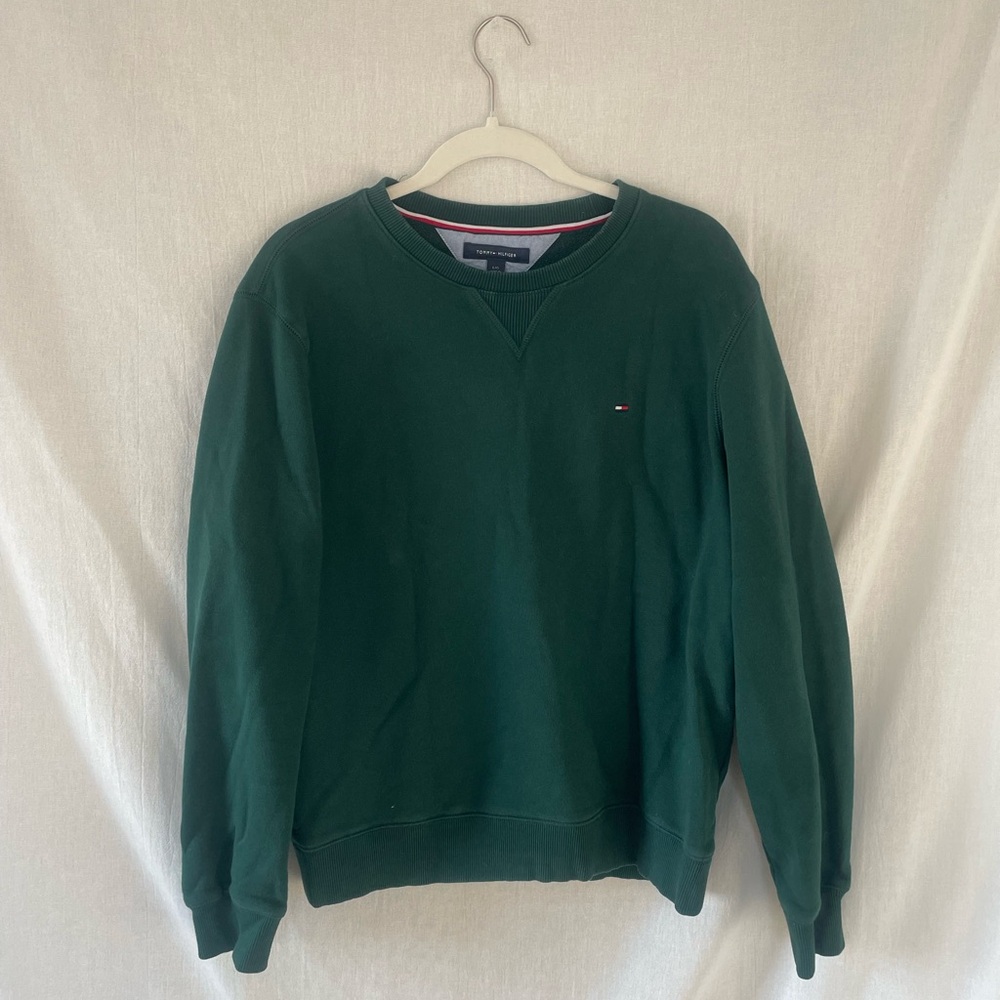 Tommy Hilfiger Men's Dark Green Crewneck Sweater